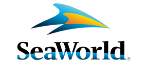 A logo of seaworld with the word seaworld underneath it.