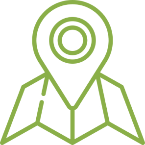 Mask group-1 Illustration of a lime green map with a location pin icon on top, indicating navigation or mapping.