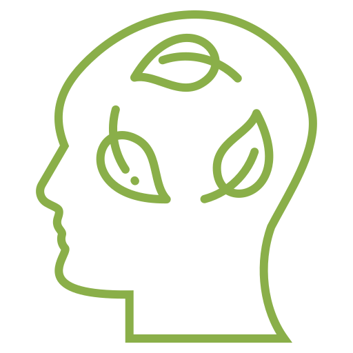 Eco-Conscious.png Outline of a human head with leaves inside, symbolizing eco-thinking or environmental awareness.